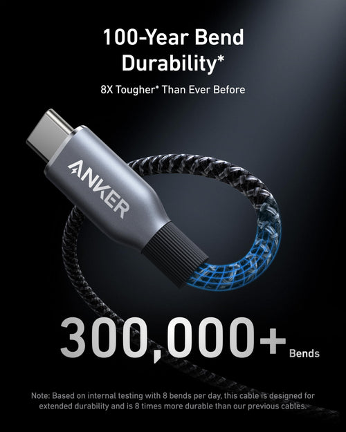 Anker Prime USB-C Cable 240W Fast Charging Recycled Braided 300K Bend