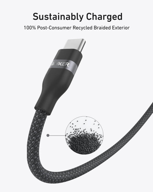 Anker USB-C to USB-C Cable 240W Fast Charging Braided Recycled 3ft 6ft