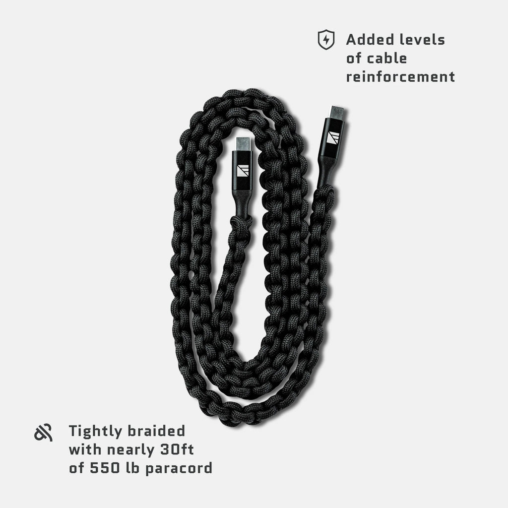 USB-C to USB-C Cable 1m 100W Fast Charging Steel Armored Braided PD
