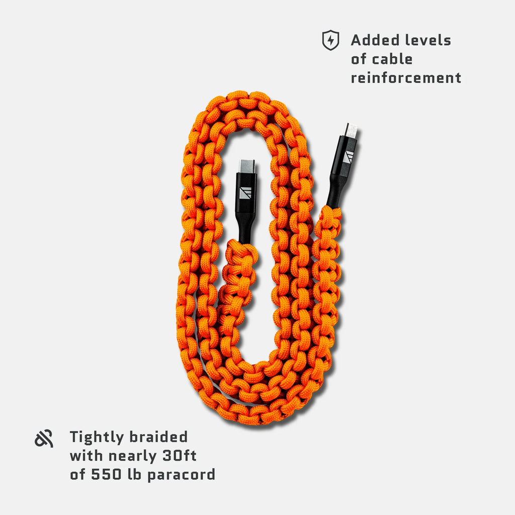 USB-C to USB-C Cable 1m 100W Fast Charging Steel Armored Braided PD
